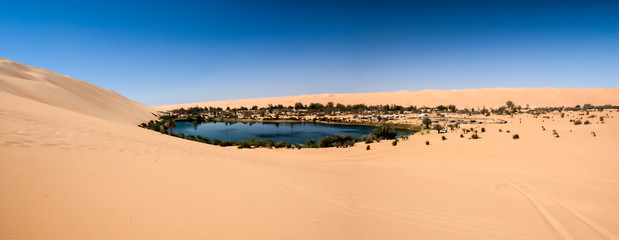 Ubari oasi in the Sahara desert, Fezzan, Libya, Africa