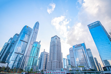 Obraz premium Shenzhen Futian High Speed Rail Station and City Building Skyline