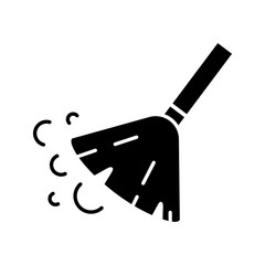 Sweeping broom glyph icon