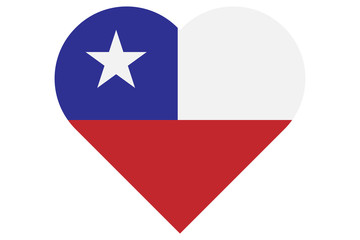 Corazón con la bandera de Chile. - obrazy, fototapety, plakaty