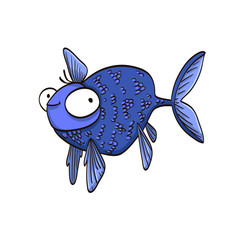 funny cartoon fish with big eyes