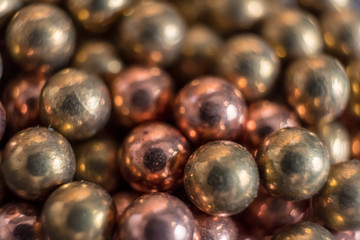 metal balls, macro photo