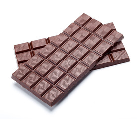 dark chocolate bar on white background