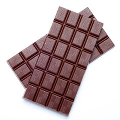 dark chocolate bar on white background