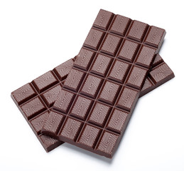 dark chocolate bar on white background
