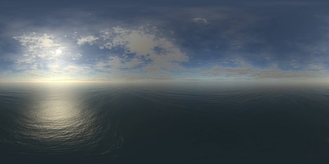 HDRI, environment map , Round panorama, spherical panorama, equidistant projection, panorama 360, seascape