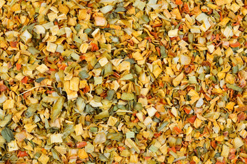Variety of spices and herbs background