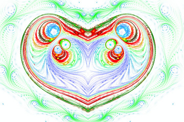 Abstract fractal art background illustration space geometry. Background consists fractal multicolor texture and suitable for use in projects imagination, creativity and design..