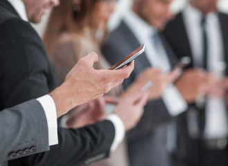male hands with cell phone