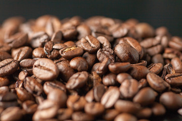 coffee beans on wooden background