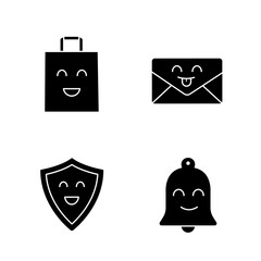 Smiling items glyph icons set