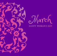 Fototapeta na wymiar 8 March Woman Day Greeting Card