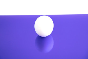Eggs are white on a blue background.