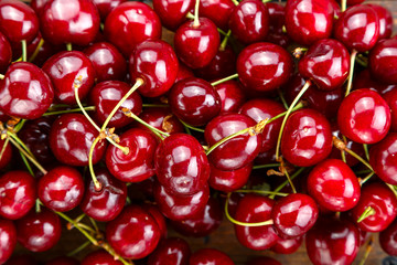 sweet cherries as background