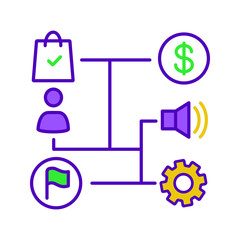 Business plan color icon