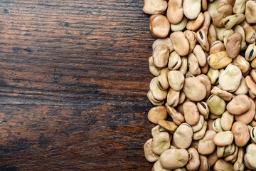 beans on wooden background