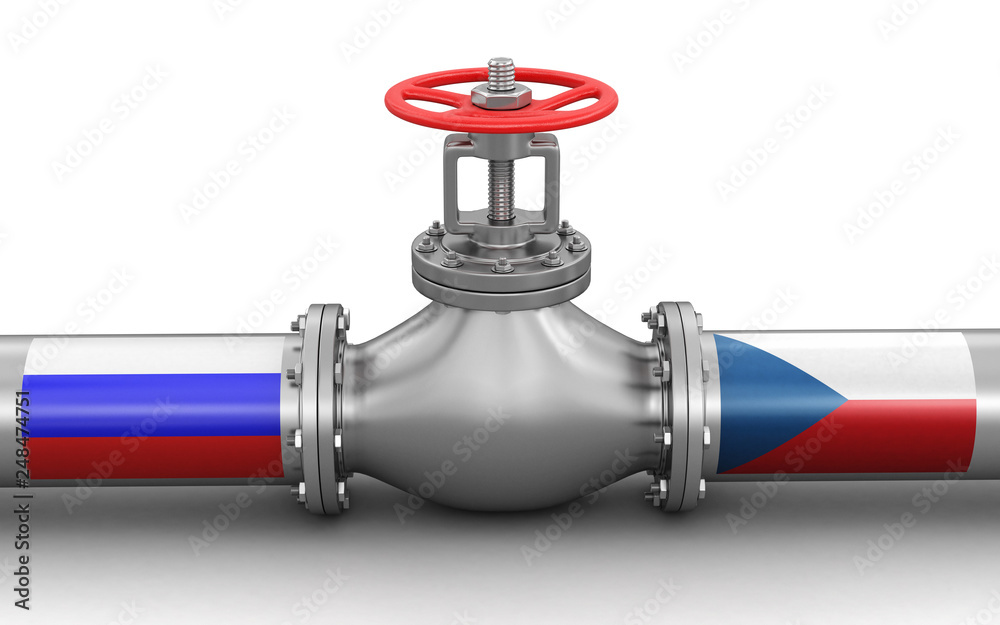 Poster pipeline with flags. image with clipping path