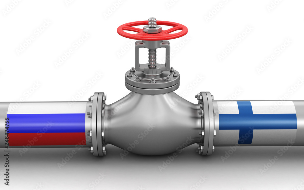 Poster pipeline with flags. image with clipping path