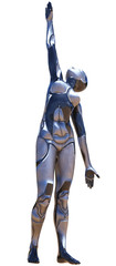 Android Female Used Metallic Look Futuristic Artificial Intelligence 3D Illustration