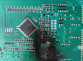 Smoke Damaged Washing Machine Electronic Circuit Board