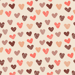 Love hearts seamless pattern