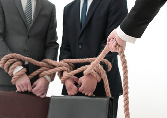 boss and rope-bound employees