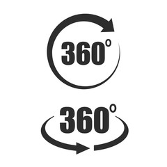 360 degree tour icons set