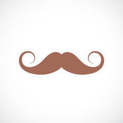 Curled vintage mustaches icon