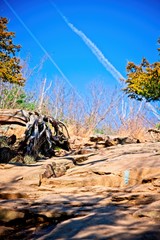 Naklejka premium Blue Hills Hike in Boston, MA on a sunny day during the winter