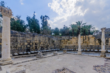 Roman public toilet in the ancient city of Bet Shean