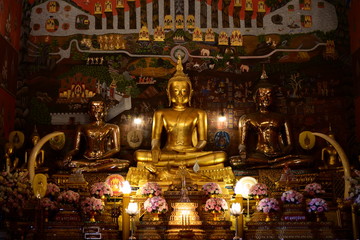 Buddhism statue in a temple in Thailand