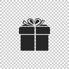 Gift box icon isolated on transparent background. Flat design. Vector Illustration