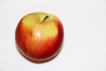 fresh red and yellow apple isolated on white background and space for your text