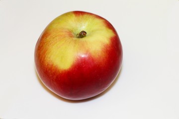fresh red and yellow apple isolated on white background and space for your text