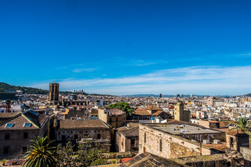 Vue sur les toits de Barcelone, vue d'en haut