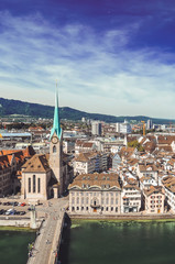 Panoramic view of Zurich Switzerland