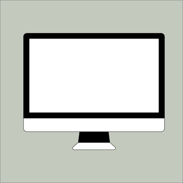 monitor screen, vector illustration,  lining draw,front