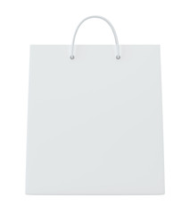 Empty Shopping Bags on white for advertising and branding. Isolated on white background. 3d rendering.