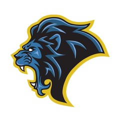 Lion Mascot Roaring Vector Logo