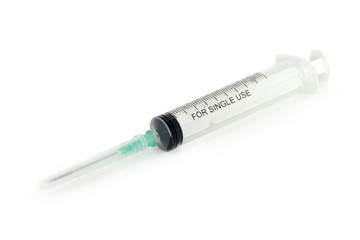 Medical: Syringe on white background