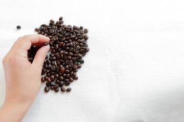 coffee beans isolated on white