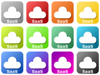 Colored cloud logos - software as a service