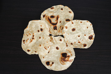 Indian Traditional Cuisine Chapati home made for diet food.