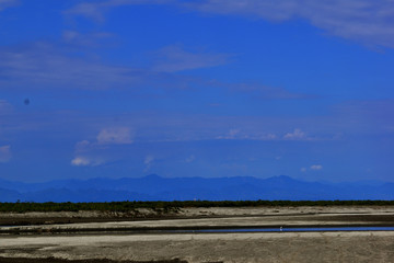 Fototapeta premium landscape with blue sky and clouds