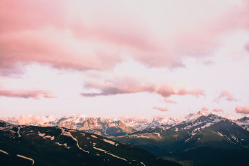 Snow-covered mountains and slopes