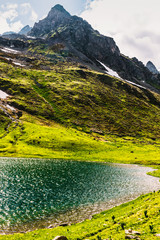 Stunning view of a green mountain hill.