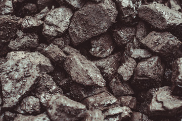 Heap of coal. place where coal stored for selling.