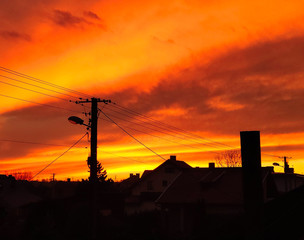 Sunset in the town - obrazy, fototapety, plakaty