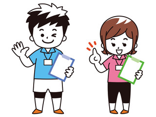 スポーツインストラクターの男女