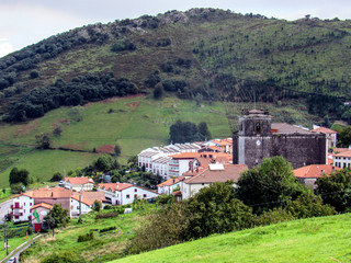 Cityscape of the small town of Markina, Basque Country, pilgrimage route Saint James Way, Northern...